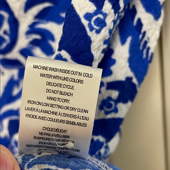 CAbi Blue and White Floral Button Down Shirt - Picture 8 of 9